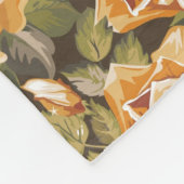 黄色バラのヴィンテージの花パターン フリースブランケット (角)