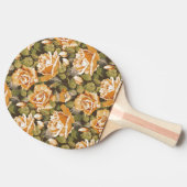 黄色バラのヴィンテージの花パターン 卓球ラケット (横)