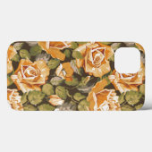 黄色バラのヴィンテージの花パターン Case-Mate iPhoneケース (裏面 (横))