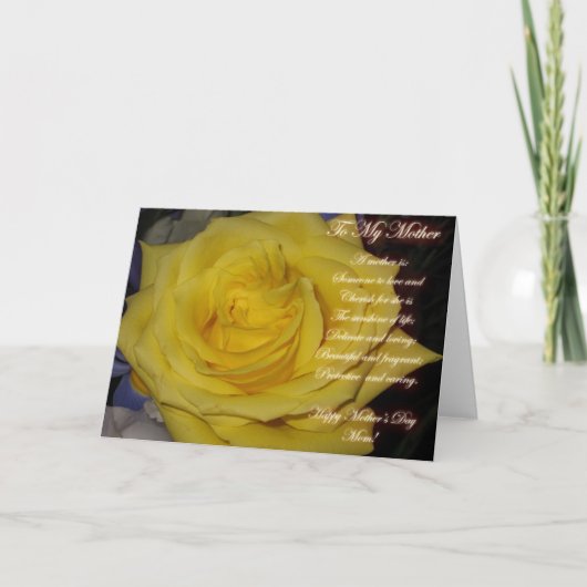 黄色バラの母の日カード カード (正面)