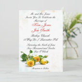 黄色バラの結婚式招待状 招待状 (スタンド正面)