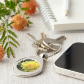 黄色バラの美しいKeychain キーホルダー (側面)