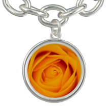 黄色バラの花のチャームブレスレット