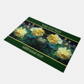 黄色バラの花パーソナライズされた対 ドアマット (アングル)