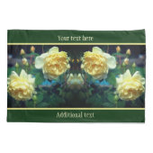 黄色バラの花パーソナライズされた対 枕カバー (裏面)