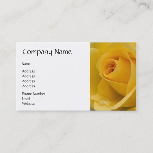 黄色バラの花 名刺 (正面)