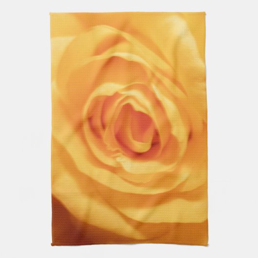 黄色バラの芽のバラの花の花柄の写真 キッチンタオル (縦)