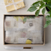 黄色バラの蝶ヴィンテージのイタリア人のティッシュペーパー 薄葉紙 (ギフト)