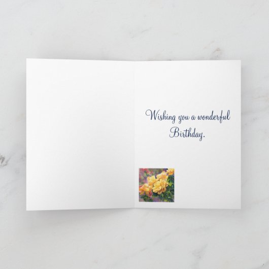 黄色バラの誕生日 カード (内部)