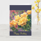 黄色バラの誕生日 カード (黄色い花)