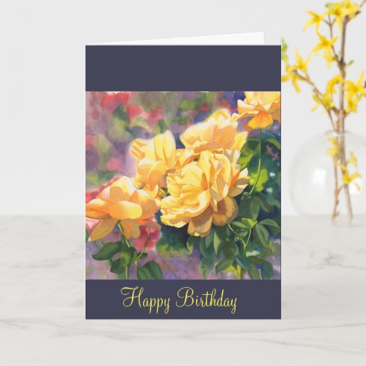 黄色バラの誕生日 カード (黄色い花)