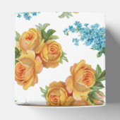 黄色バラの青い花模様のパーティの記念品箱 フェイバーボックス (上部)