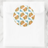 黄色バラの青によってはヴィンテージパターンが開花します ラウンドシール (バッグ)