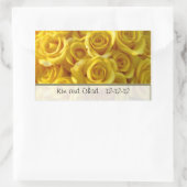 黄色バラパーソナライズされた結婚式用シール 長方形シール (バッグ)