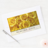 黄色バラパーソナライズされた結婚式用シール 長方形シール (封筒)