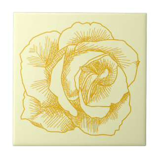 黄色バララインスケッチ タイル