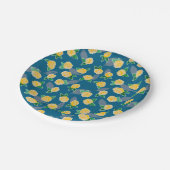 黄色バラ模様 ペーパープレート (アングル)