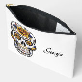 黄色バラ糖スカル名/削除 アクセサリーポーチ (見開き)