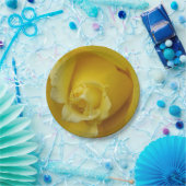 黄色バラ紙プレート ペーパープレート (パーティー)