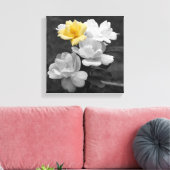 黄色バラ群部分カラー キャンバスプリント (インサイチュ (リビング))