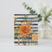 黄色バラ色コラージュ ポストカード (スタンド正面)