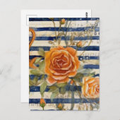 黄色バラ色コラージュ ポストカード (正面/裏面)