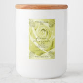 黄色バラ花の製品ラベル(手のひら葉の付き) フードラベル (正面)