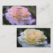 黄色バラ花イン開花名刺 名刺 (正面/裏面)