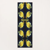 黄色バラ花イン開花抽象芸術 パーソナライズされた ヨガマット (裏面)