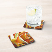 黄色バラ花オリジナル水彩画 コースター (右側)