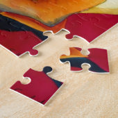 黄色バラ花オリジナル水彩画 ジグソーパズル (側面)