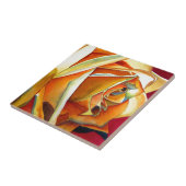 黄色バラ花オリジナル水彩画 タイル (側面)