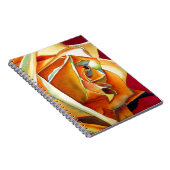 黄色バラ花オリジナル水彩画 ノートブック (右側)