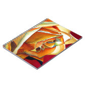 黄色バラ花オリジナル水彩画 ノートブック (左側)