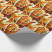 黄色バラ花オリジナル水彩画 ラッピングペーパー (角)