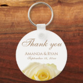 黄色バラ花フローラ結婚の感謝Keycha キーホルダー (正面)