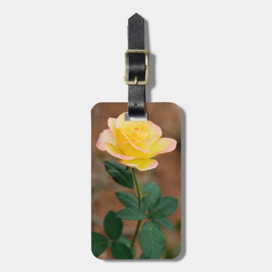 黄色バラ花フローラ花バラ ラゲッジタグ (正面縦)