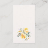 黄色バラ花束おむつラッフルベビーシャワー エンクロージャーカード (裏面)