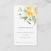 黄色バラ花束おむつラッフルベビーシャワー エンクロージャーカード (正面)