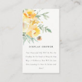 黄色バラ花束ディスプレイシャワー赤ちゃんシャワー エンクロージャーカード (正面)