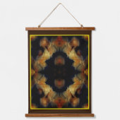 黄色バラ花自然抽象芸術 吊り下げ型タペストリー (正面)