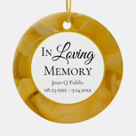 黄色バラ花花びらメモリアル記念 セラミックオーナメント