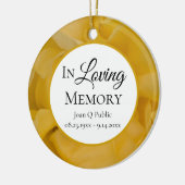 黄色バラ花花びらメモリアル記念 セラミックオーナメント (左)