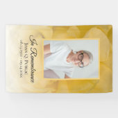 黄色バラ花花びら葬祭記念 横断幕 (横)