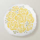 黄色バラ花花花束の丸い枕 ラウンドクッション (正面)