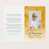 黄色バラ花葬祭記念詩/祈りの言葉 名刺 (外部フラット)