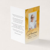 黄色バラ花葬祭記念詩/祈りの言葉 名刺 (外部)
