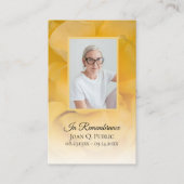 黄色バラ花葬祭記念詩/祈りの言葉 名刺 (正面)