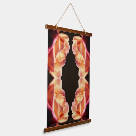 黄色バラ芽着色花抽象芸術 吊り下げ型タペストリー (傾斜あり)