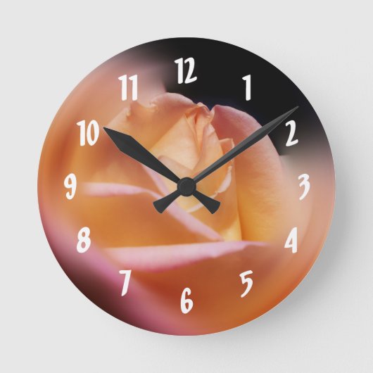 黄色バラ芽花 ラウンド壁時計 (正面)